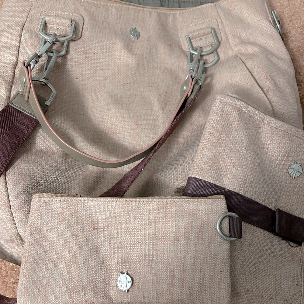 Dusty pink diaper bag